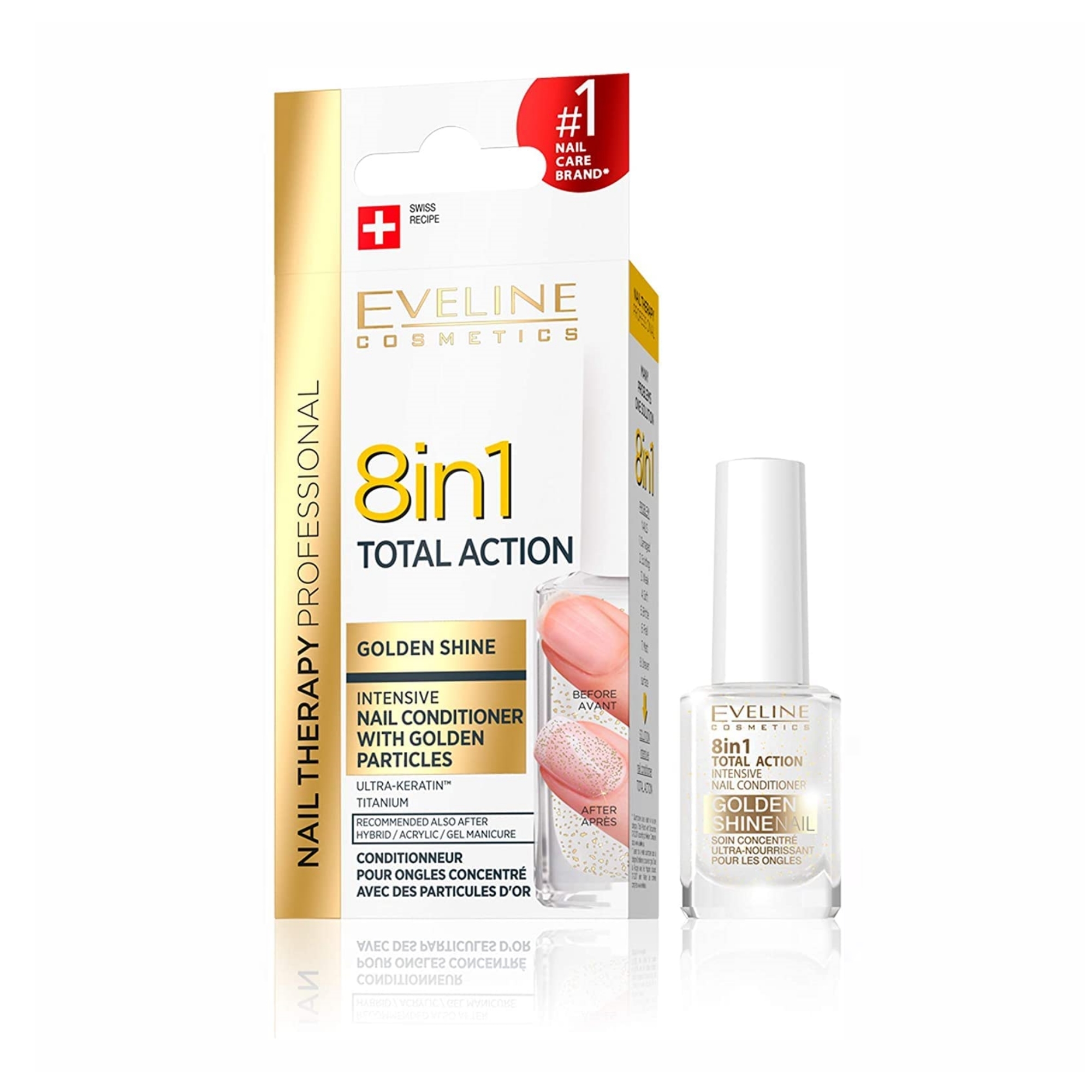 Eveline Total Action 8in1 Golden S | تقویت کننده ناخن اولاین 8 در1