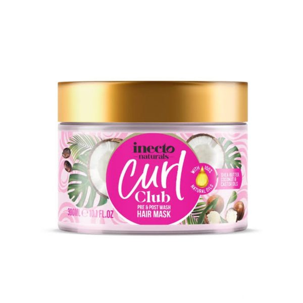 Inecto Curl Club Hydrating Mask | ماسک مو آبرسان موهای فر 300 میل`