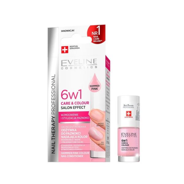 Eveline 6in1 Rose | تقویت کننده ناخن اولاین 6 در 1 رنگ رز 5 میلیلیتر