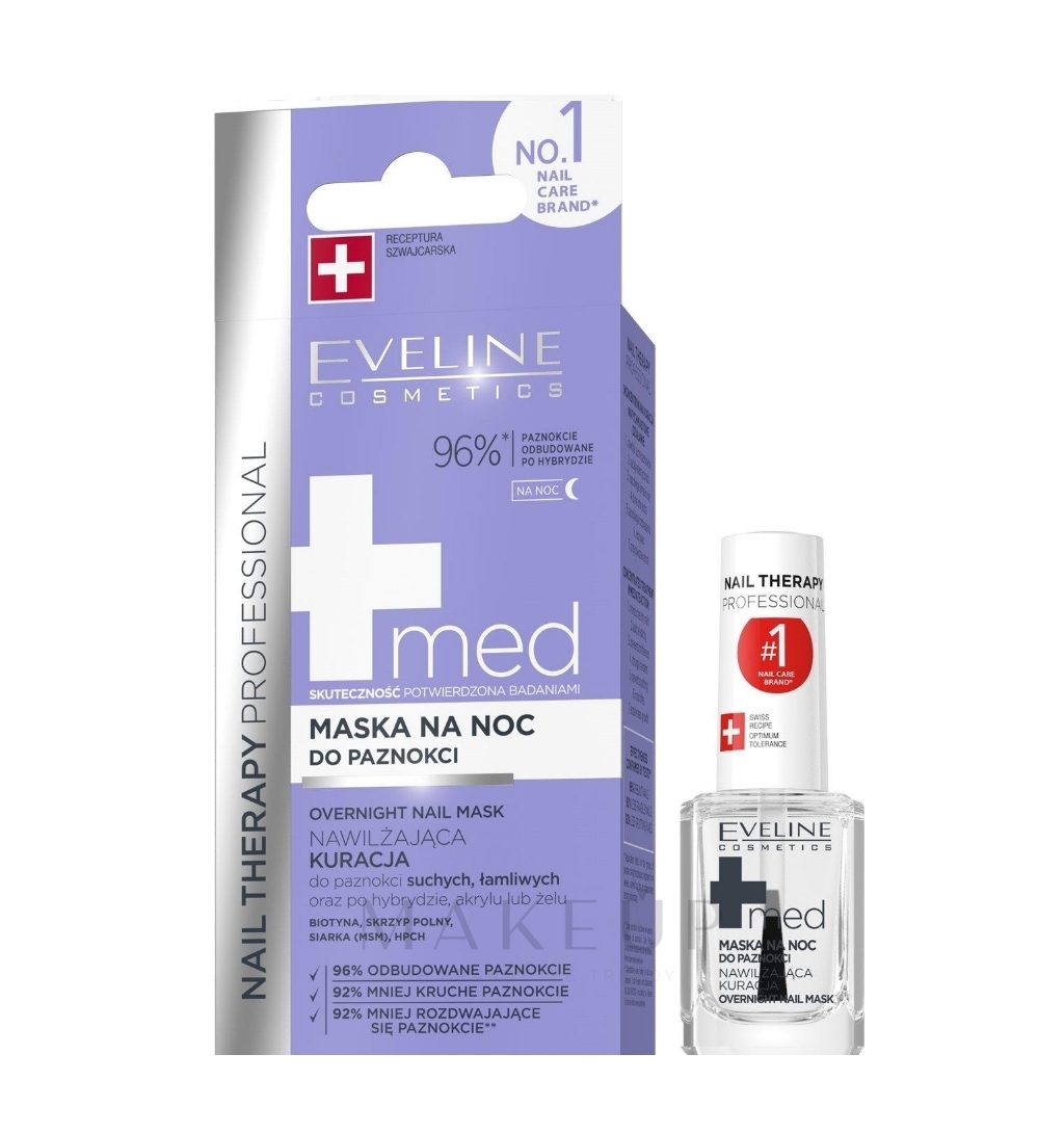 Eveline Nail Therapy Med+ Night Mask | ماسک شبانه ترمیم کننده ناخن اولاین 12 میل
