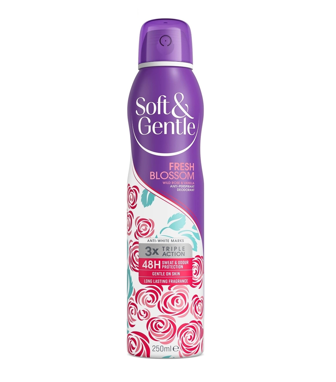 اسپری ضدتعریق ۴۸ ساعته و خوشبوکننده سافت اند جنتل مدل Fresh Blossom – حجم ۲۵۰ میلیلیتر