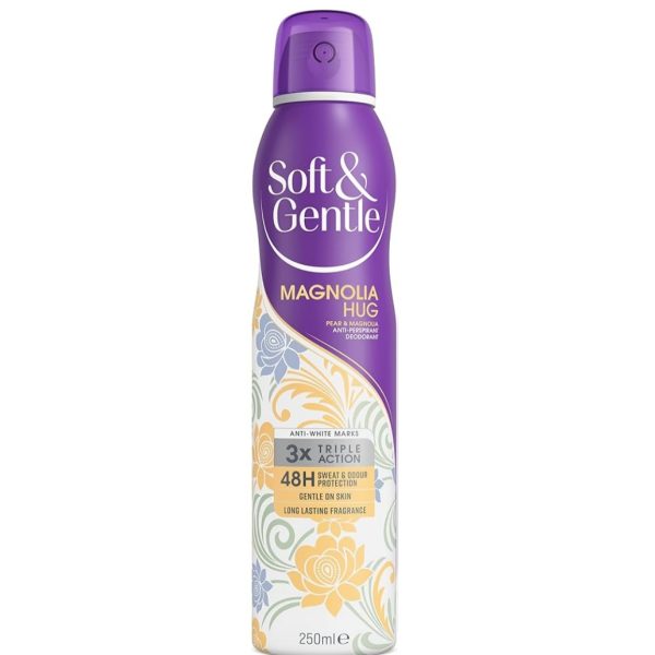 Soft & Gentle Magnolia Hug؛ اسپری ضدتعریق زنانه با رایحه گلابی و مگنولیا ۲۵۰ مل