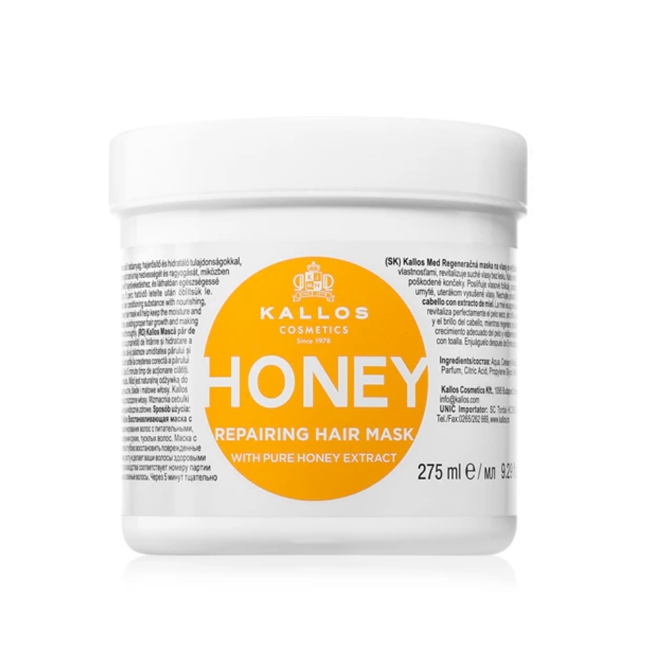 Kallos Honey Hair Mask حاوی عصاره عسل حجم ۲۷۵ میل | ماسک مو آبرسان و ترمیمکننده
