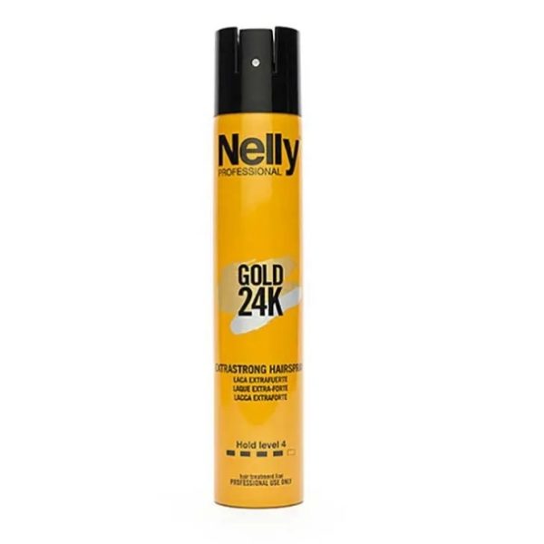 اسپری موی تثبیتکننده فوققوی نلی گلد (Nelly Professional-gold 24k -hair spray)– حجم ۴۰۰ میلیلیتر